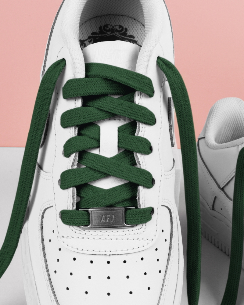 Flat and wide laces, pine green - 2