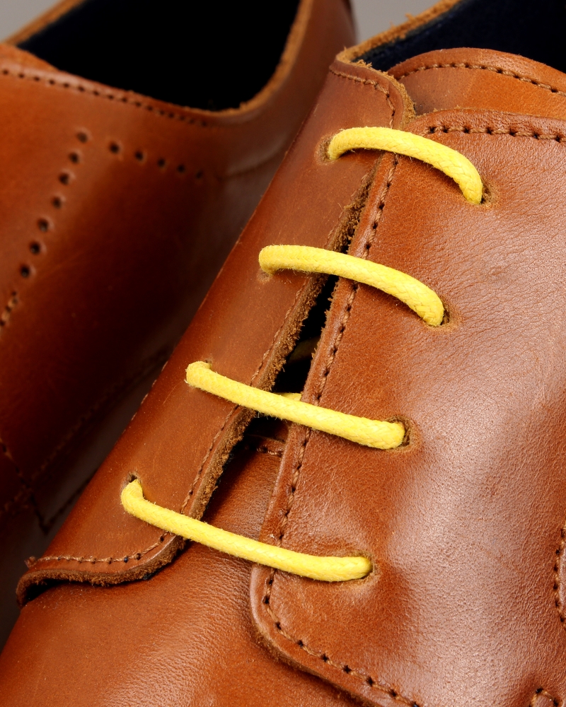 Round and waxed end laces, lemon yellow - 3