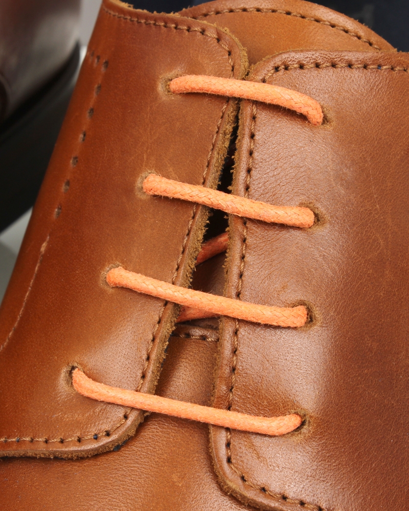 Round and waxed end laces, pressed orange - 3