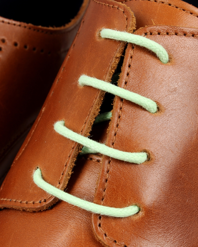 Round and waxed end laces, pistachio green  - 3