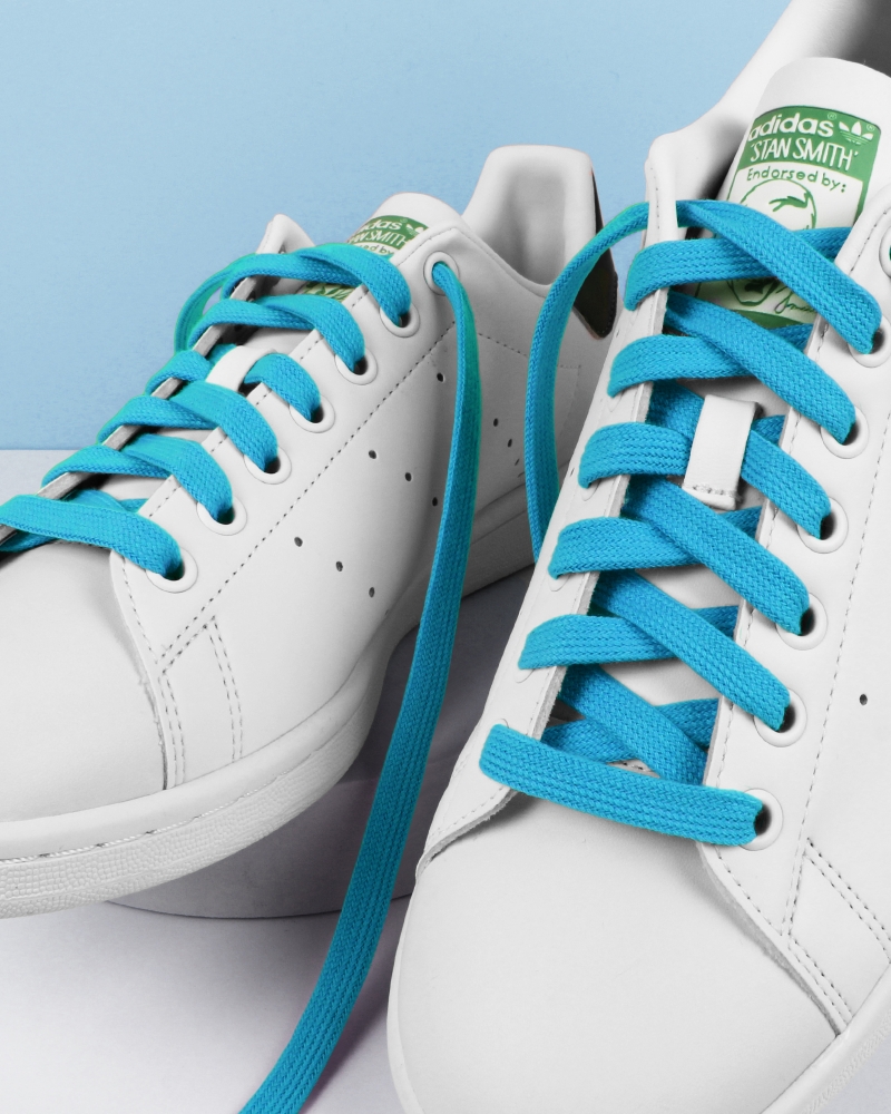 Flat and wide laces, parrot blue - 3