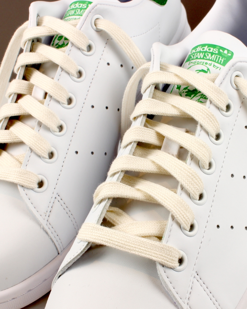 Flat and wide laces, white cream - 3