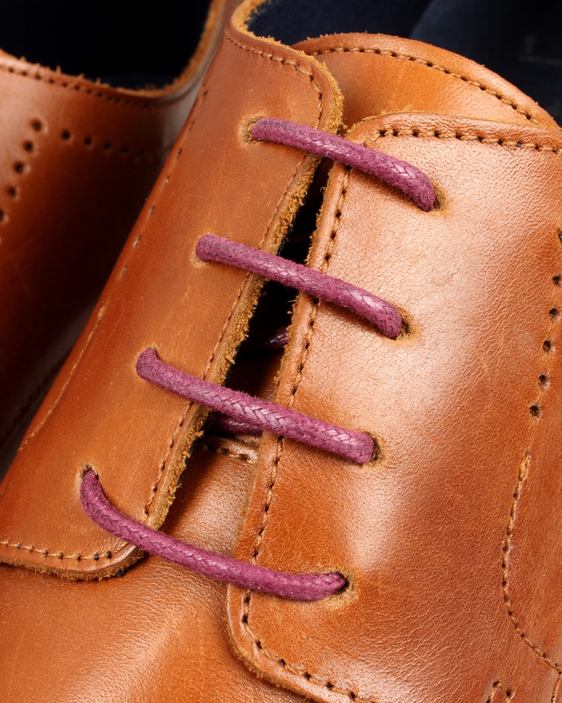 Round and waxed end laces, purple eggplant - 3