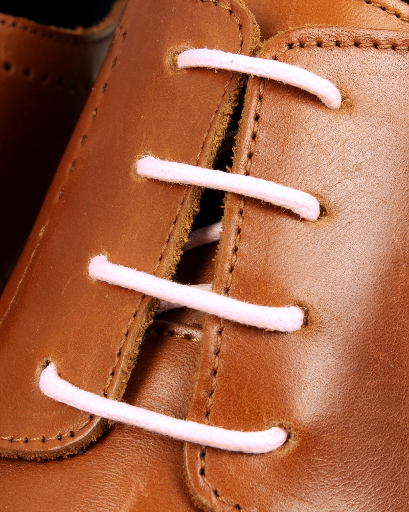 Round and waxed end laces, pink marshmallow - 3
