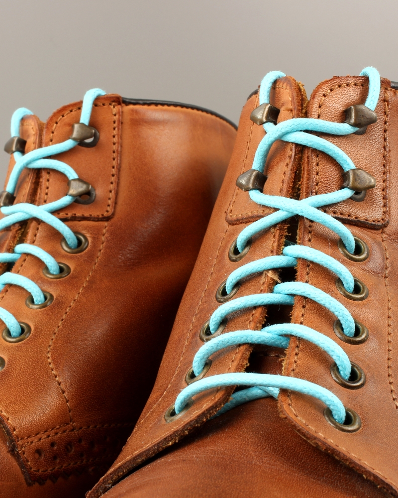 Round and waxed end laces, caribbean blue - 4