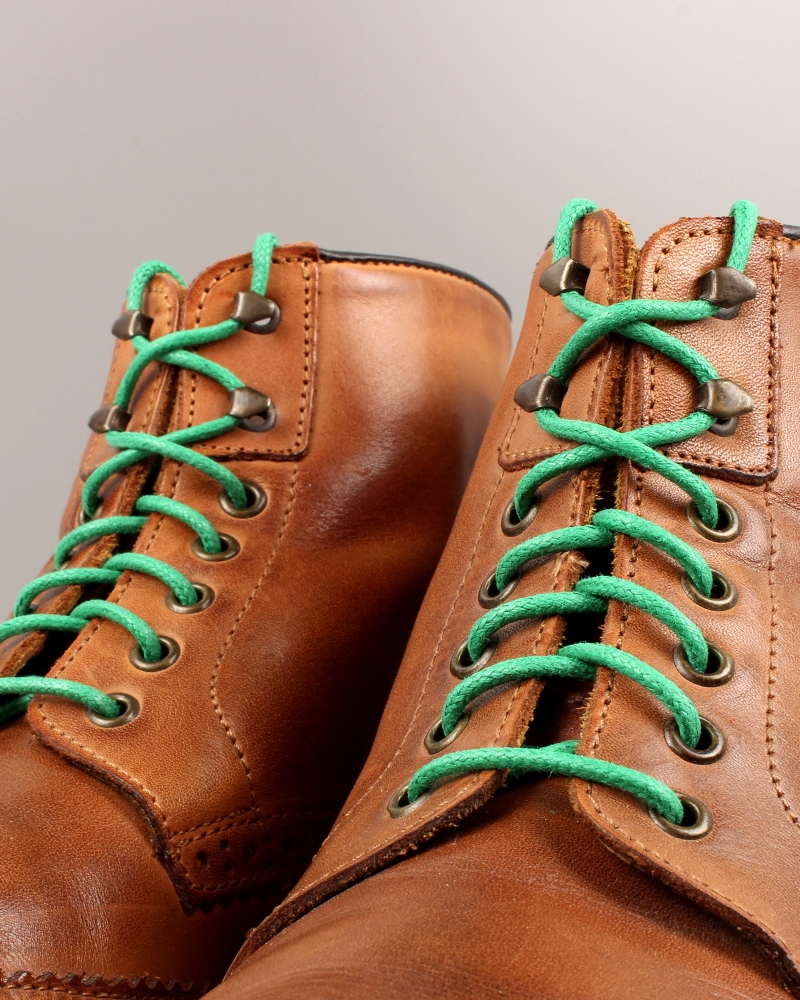 Round and waxed end laces, mint green - 4