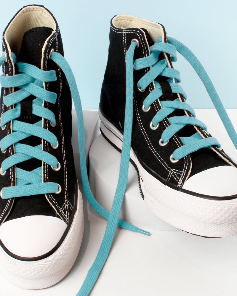 Flat and wide laces, Caribbean blue - 4