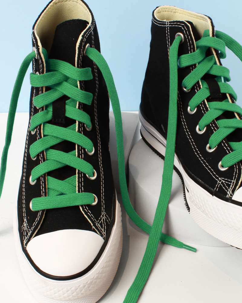 Flat and wide laces, Emerald green - 4