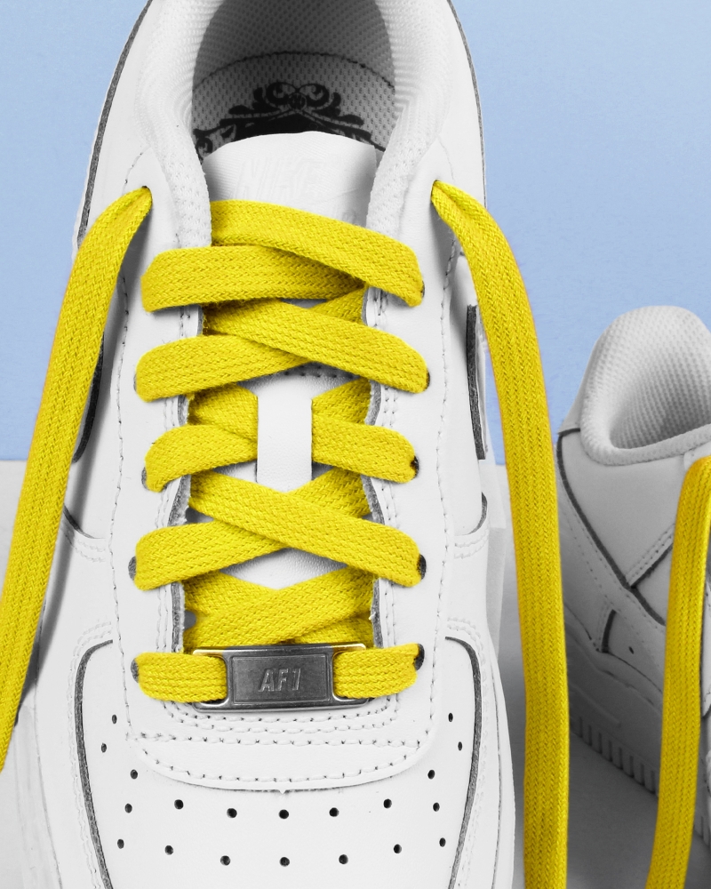 Flat and wide laces, chick yellow - 4