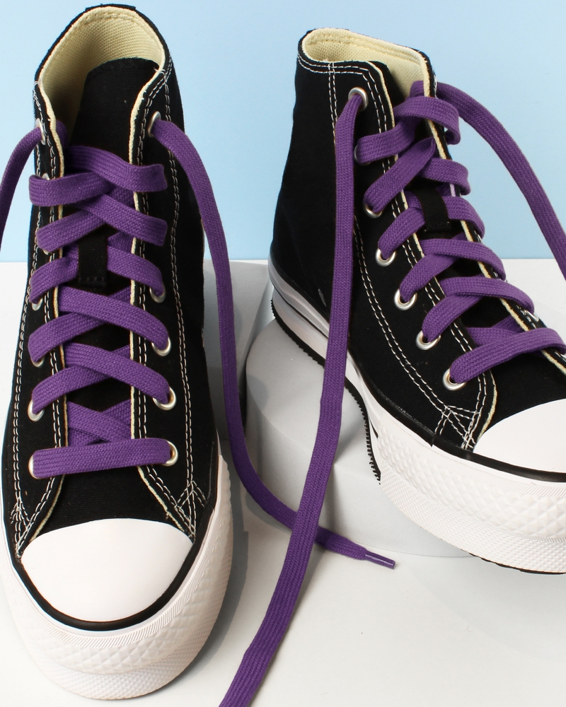 Flat and wide laces, digital purple - 4