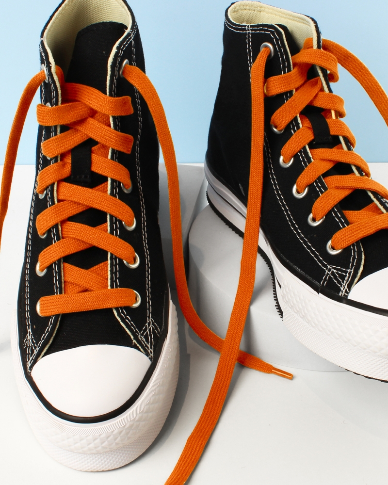 Flat and wide laces, blood orange - 4