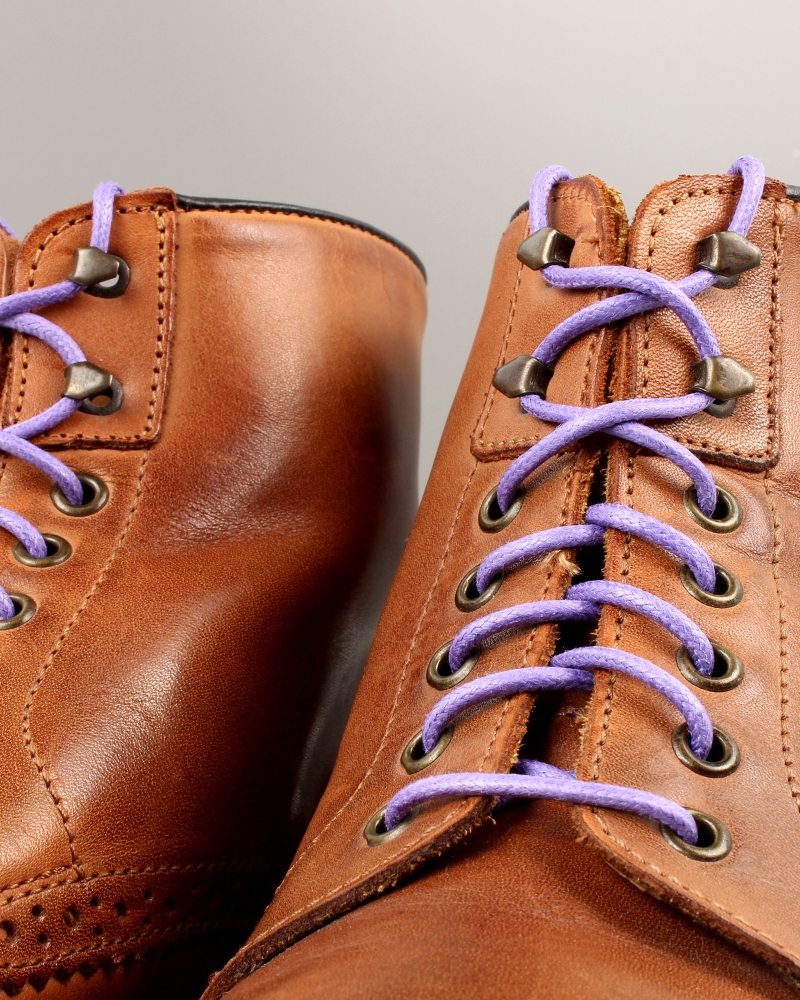 Round and waxed end laces, purple lilac - 4