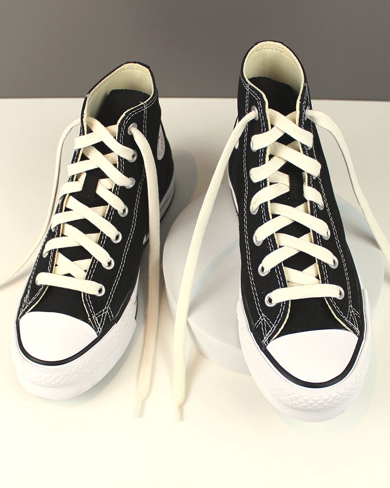 Flat and wide laces, white cream - 4