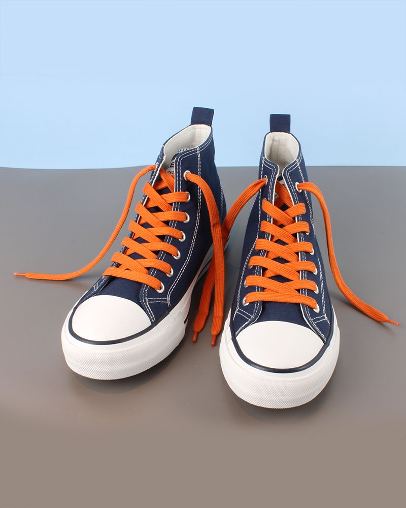 Schnürsenkel flach und breit, blutorange - 4