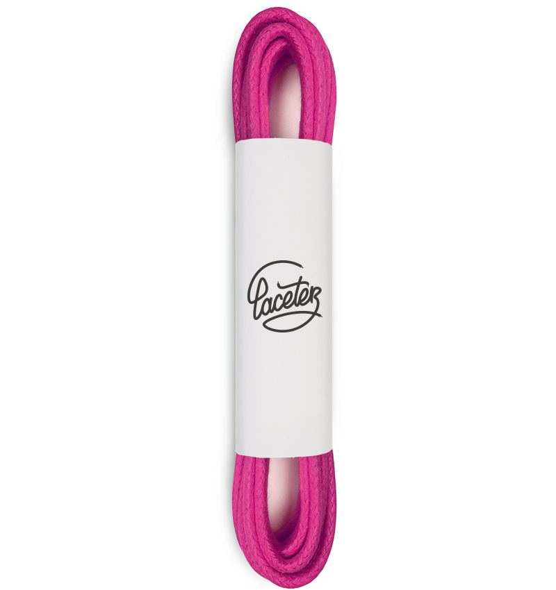 Lacets ronds et fins cirés, rose fuchsia - 1