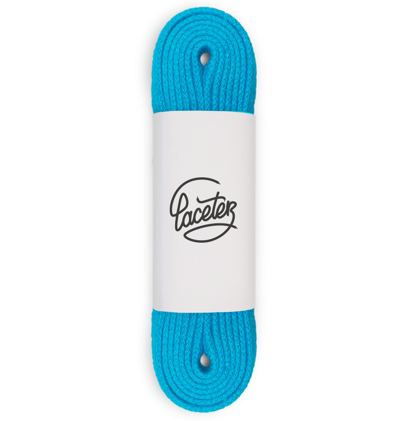 Flat and wide laces, parrot blue - 1