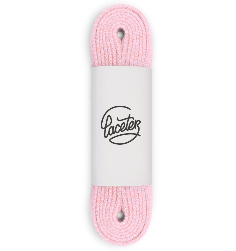 Lacets plats, rose bonbon - 1