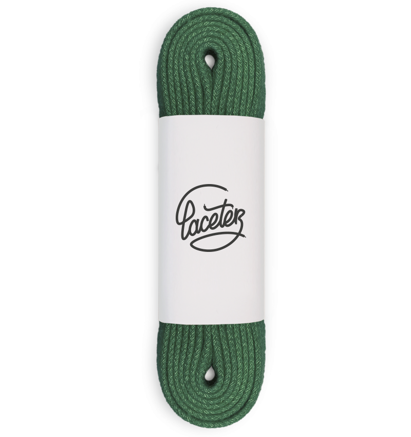 Flat and wide laces, pine green - 1