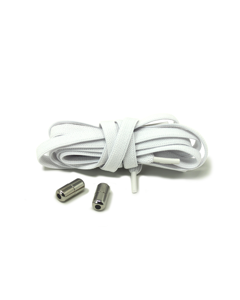 White elastic shoelaces for trainers - 1