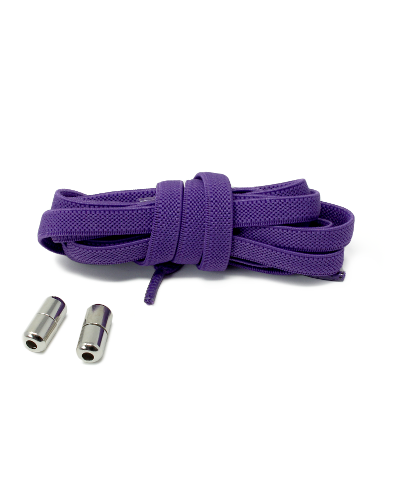 Lacets élastiques violet pour basket - 1