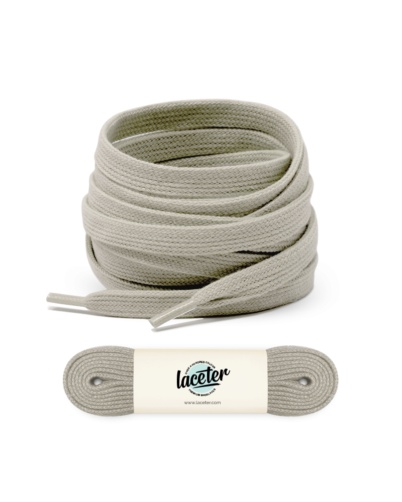 Flat and wide laces, sand grey - 1