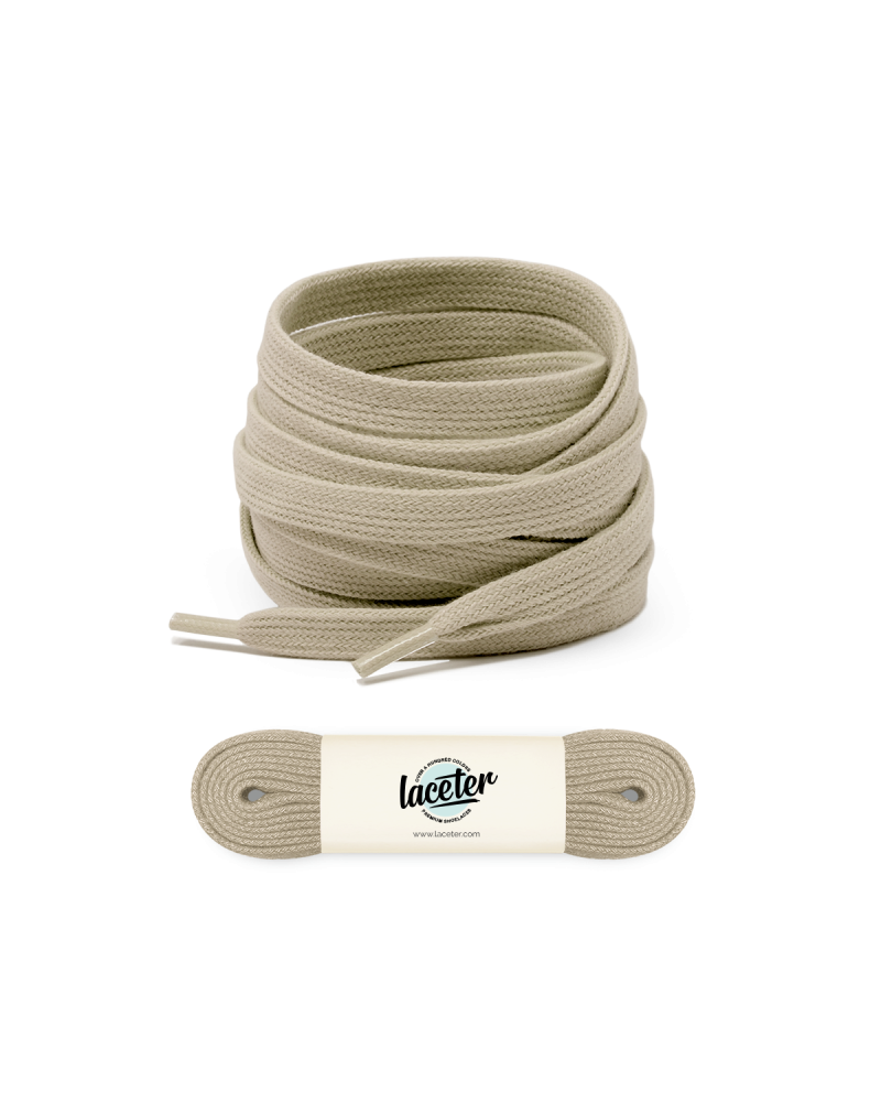 Flat and wide laces, sand grey - 2