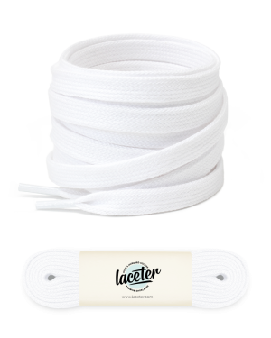 Flat and wide laces, white