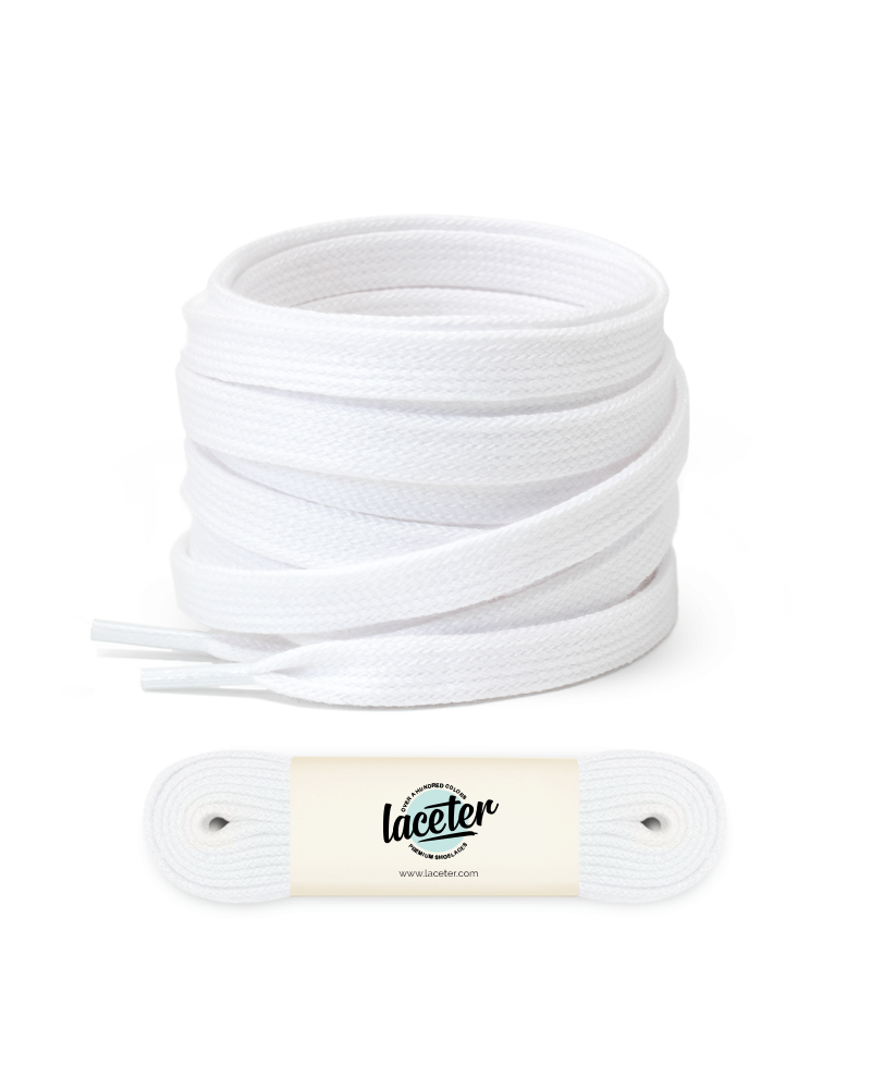 Flat and wide laces, white - 1