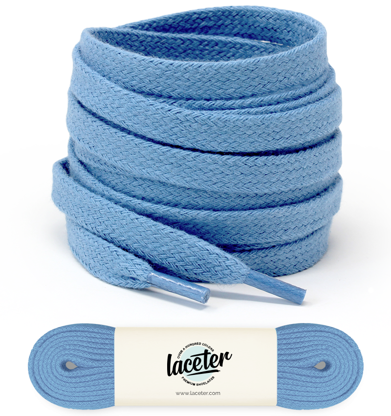 Lacets plats, bleu ciel - 1
