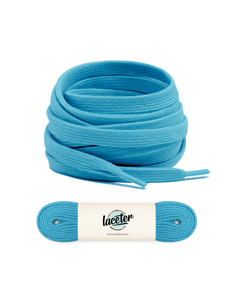Flat and wide laces, Caribbean blue - 1