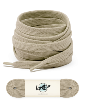 Flat and wide laces, sand grey