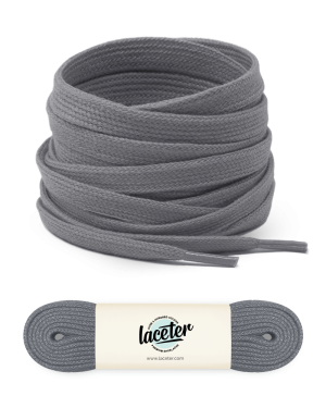 Flat and wide laces, mouse grey