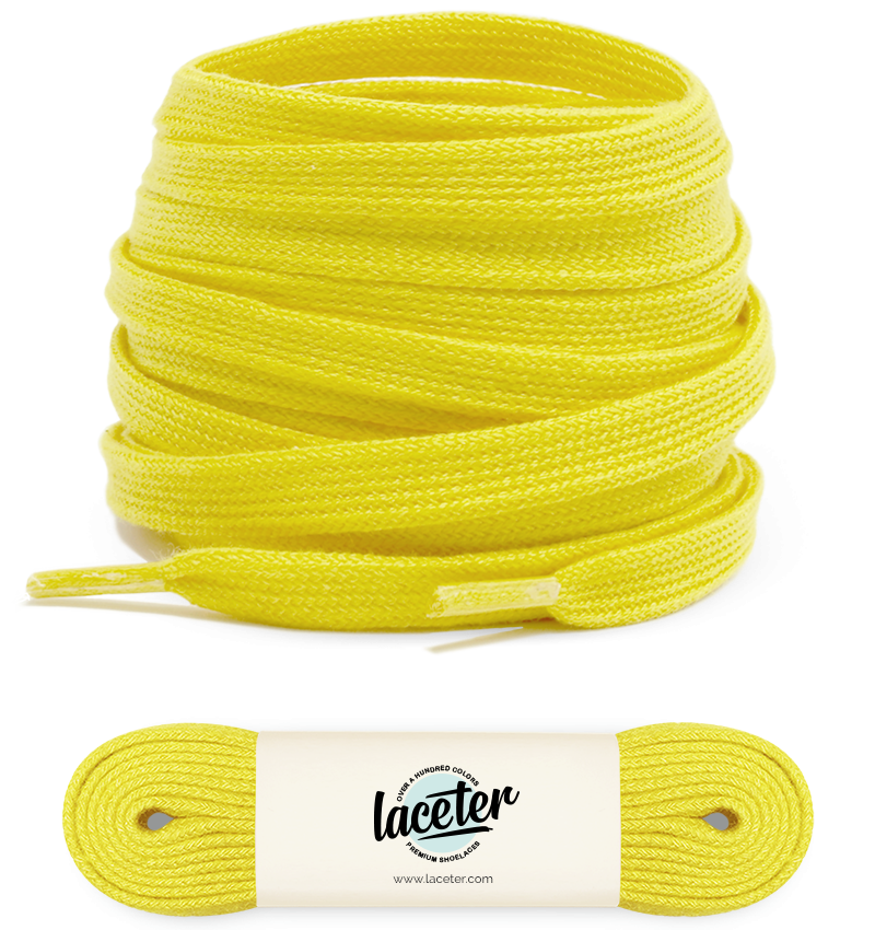 Flat and wide laces, chick yellow - 1