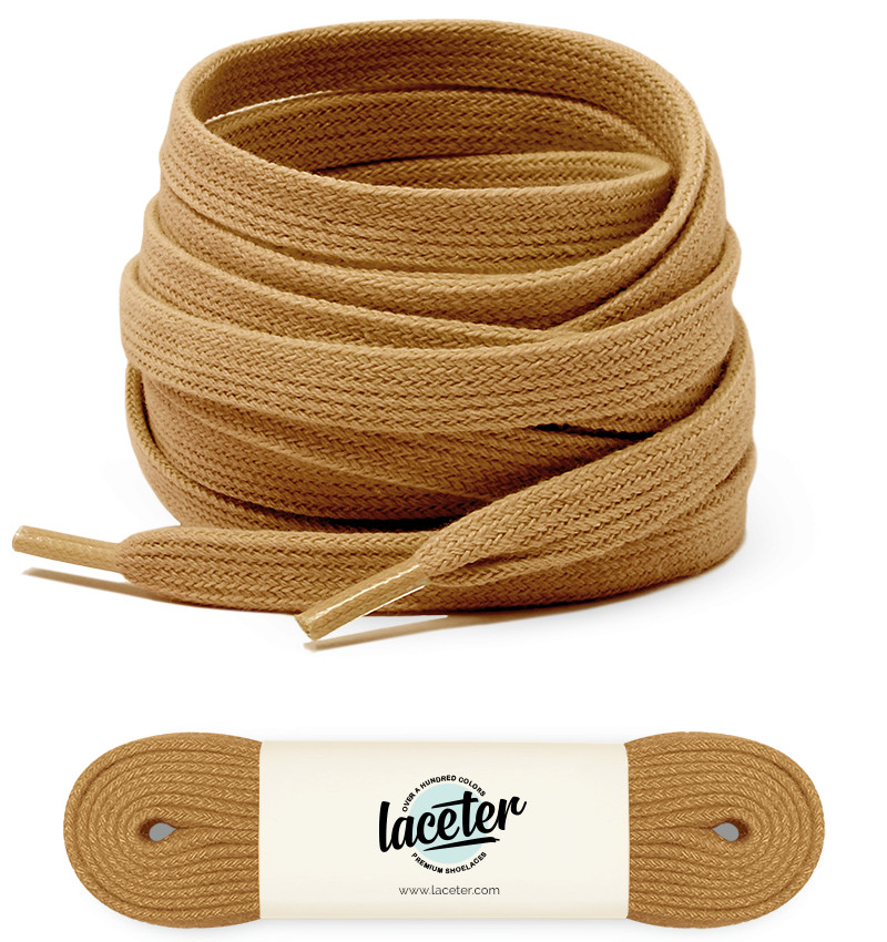 Flat and wide laces, hazelnut brown - 1