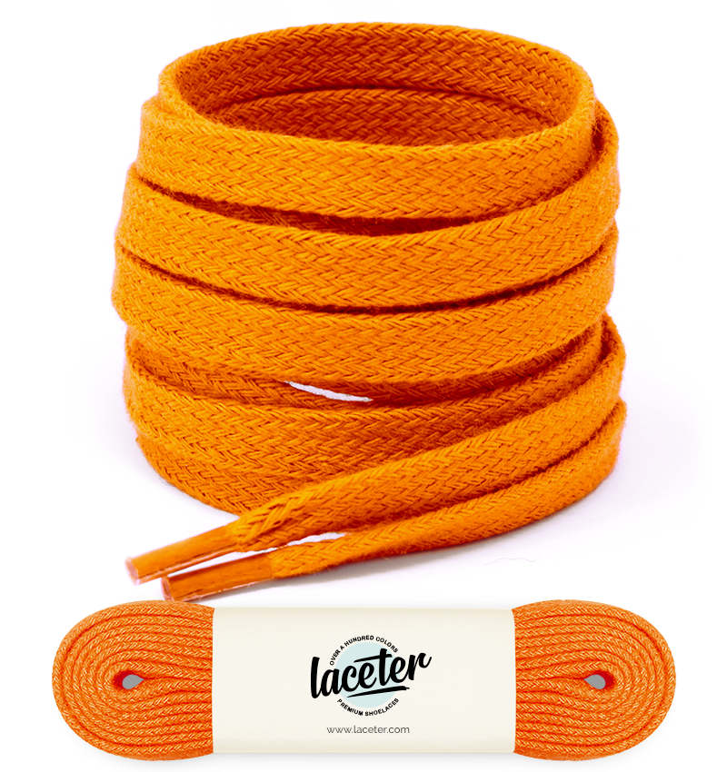 Lacets plats, orange sanguine - 1