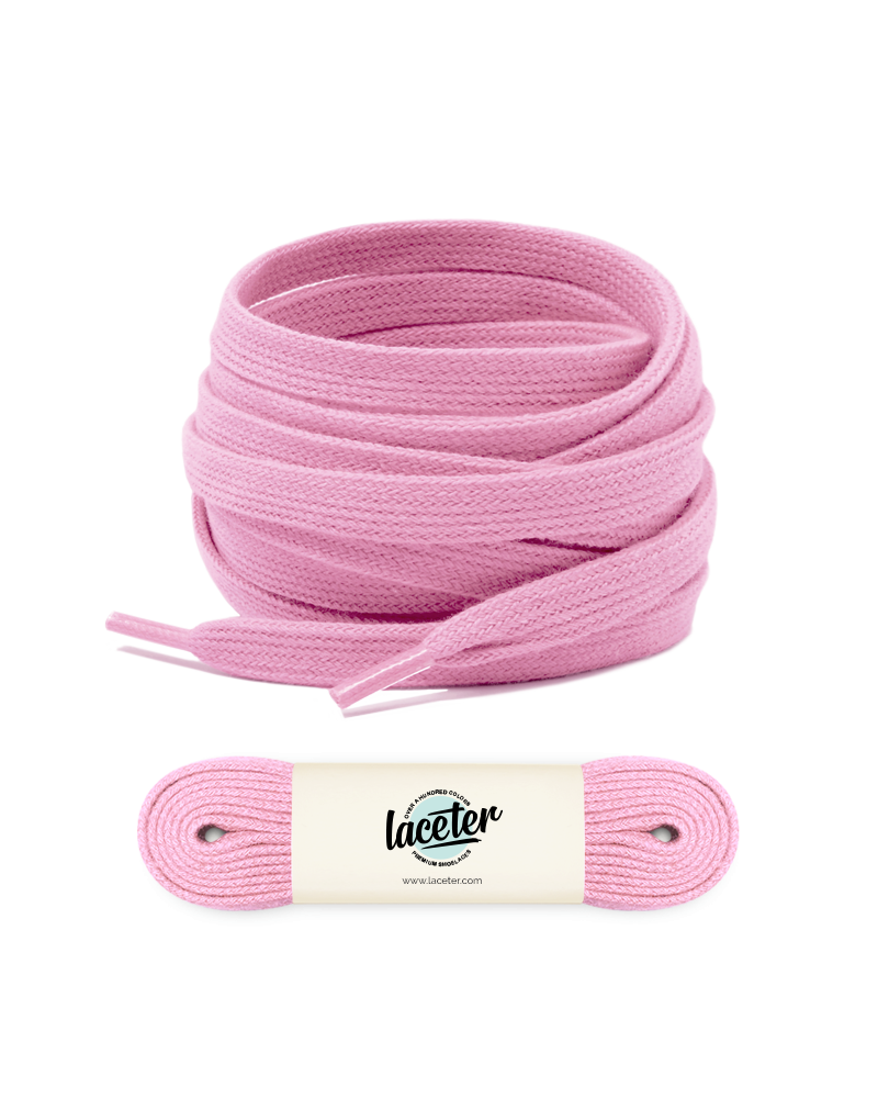 Flat and wide laces, candy pink - 1