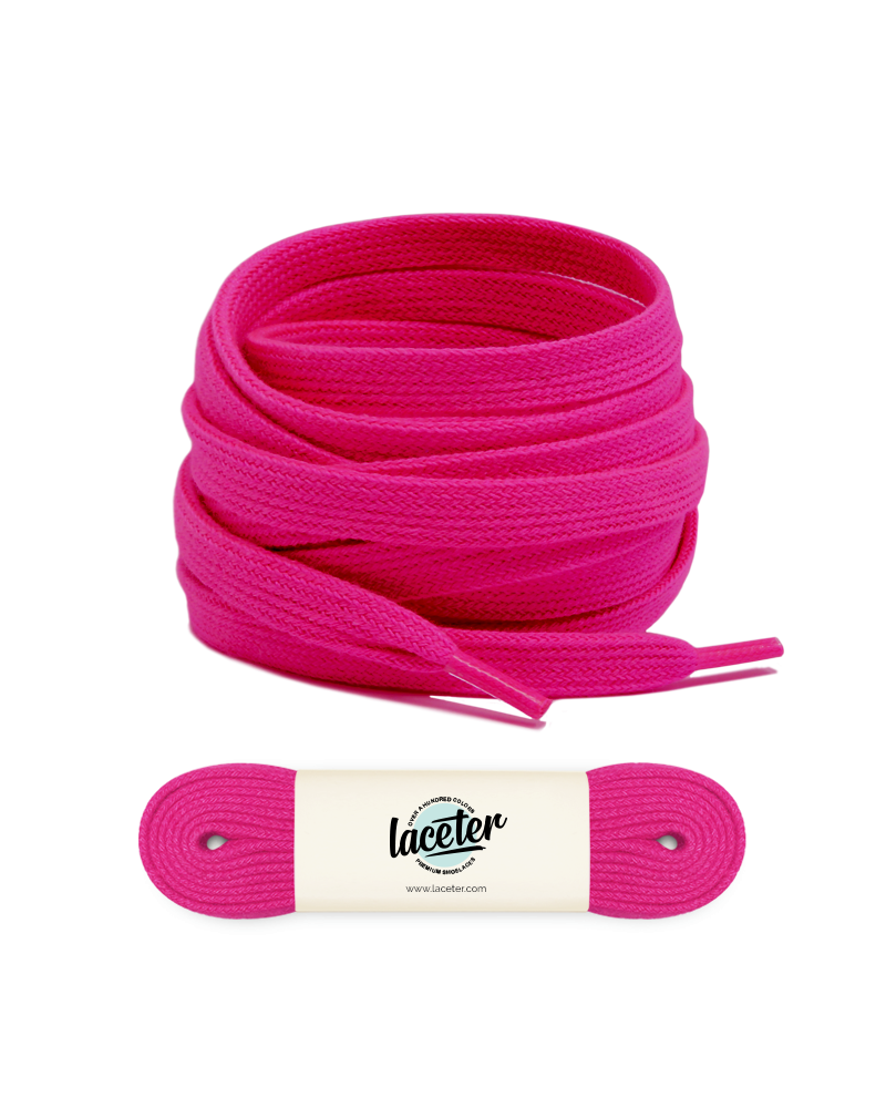 Flat and wide laces, pink peony - 1