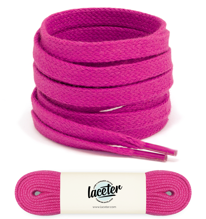 Flat and wide laces, pink peony - 1