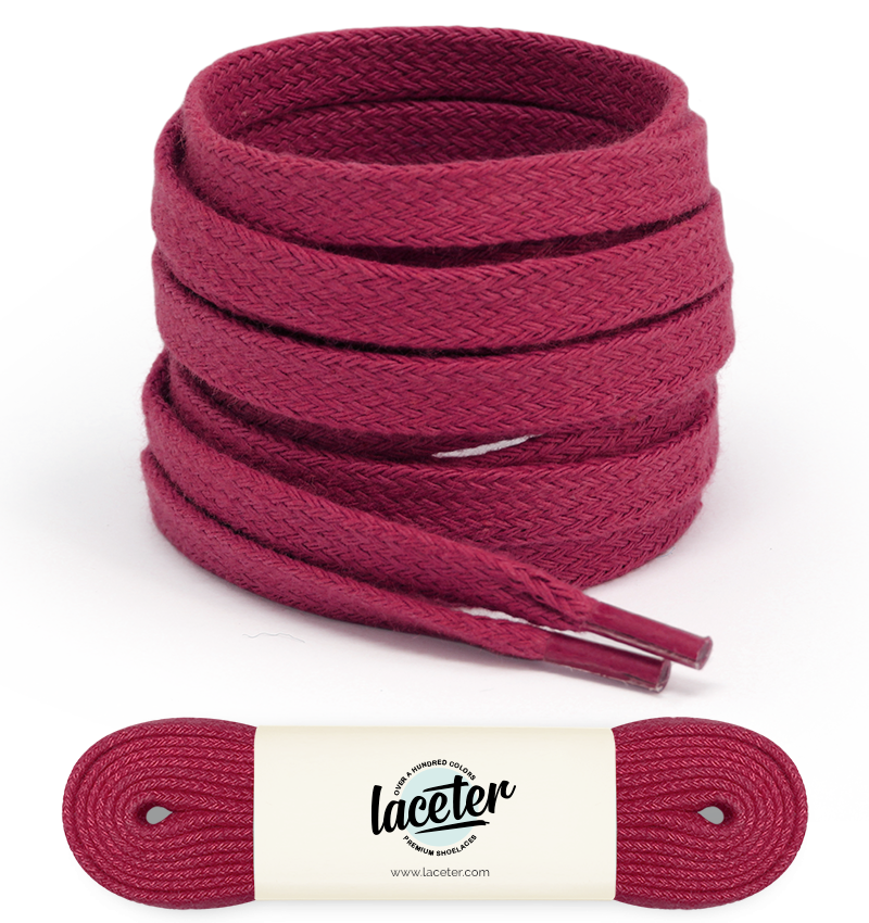 Flat and wide laces, grape red - 1