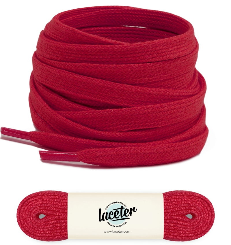 Lacets plats, rouge raisin - 1