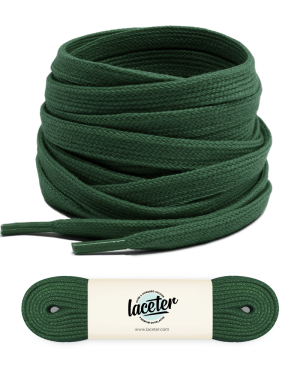 Flat and wide laces, pine green