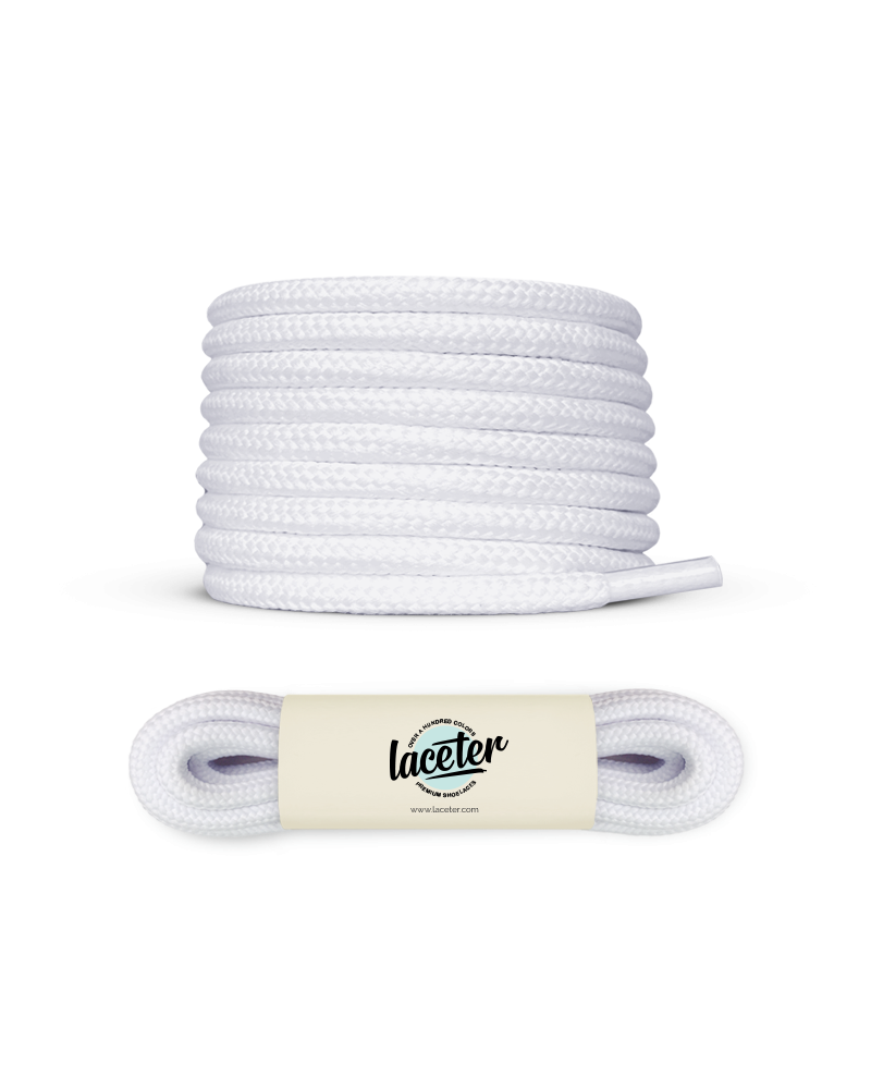 Round and thick laces, polar white - 1