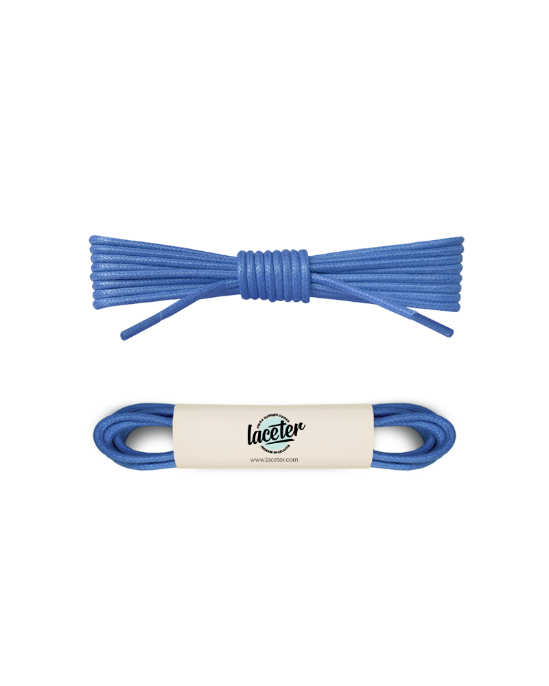 Round and waxed end laces, blueberry blue - 1