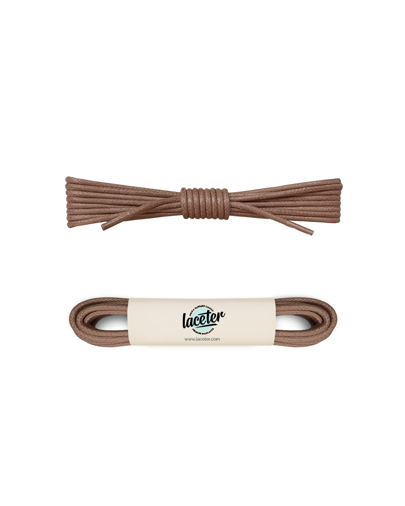 Round and waxed end laces, chocolate brown - 1