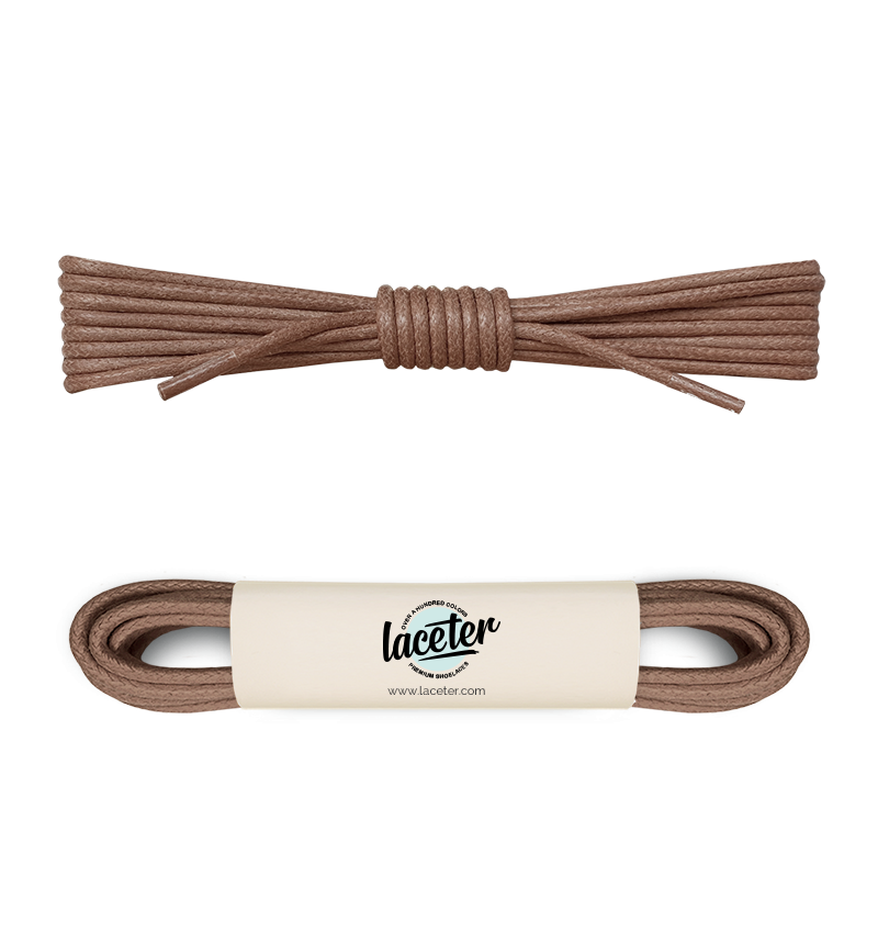 Lacets ronds et fins cirés, marron chocolat - 1