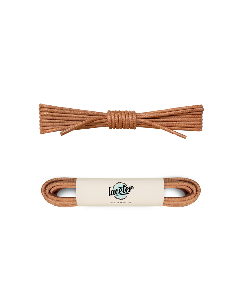 Round and waxed end laces, chestnut brown - 1