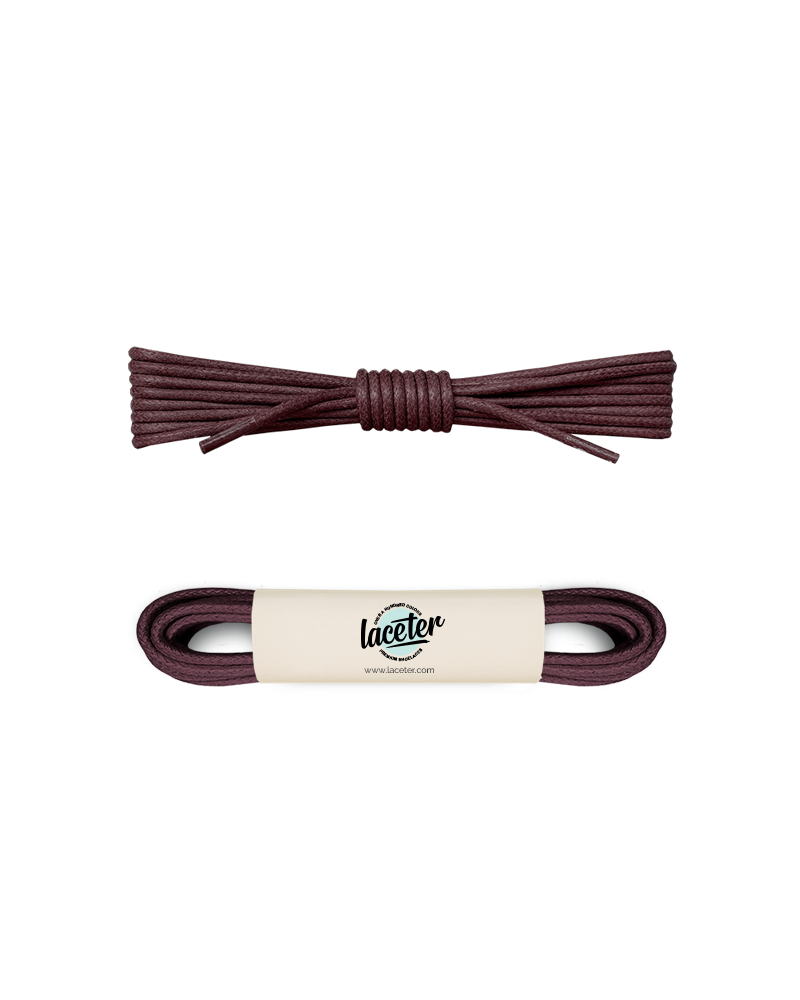 Round and waxed end laces, tobacco brown - 1