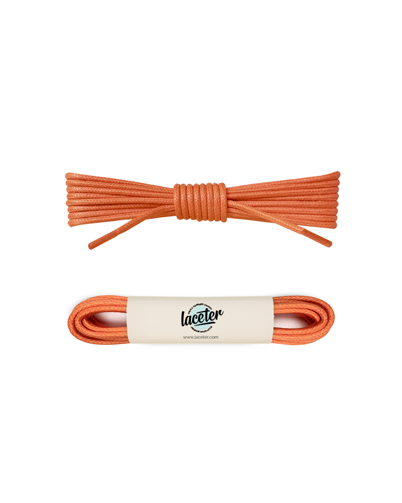 Round and waxed end laces, pressed orange - 1
