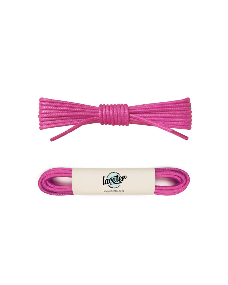 Round and waxed end laces, pink peony - 1