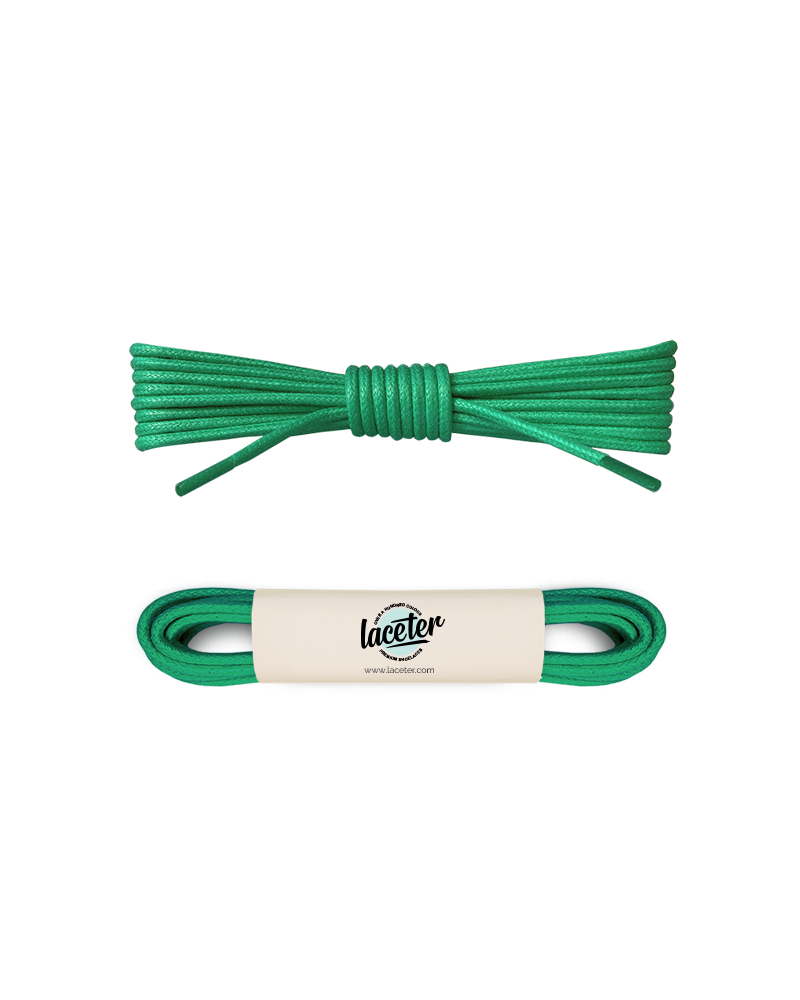 Round and waxed end laces, mint green - 1